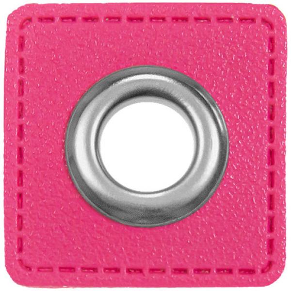 Ösen-Patches Pink Breite 32 mm ,Höhe 32 mm , Ø 10 mm